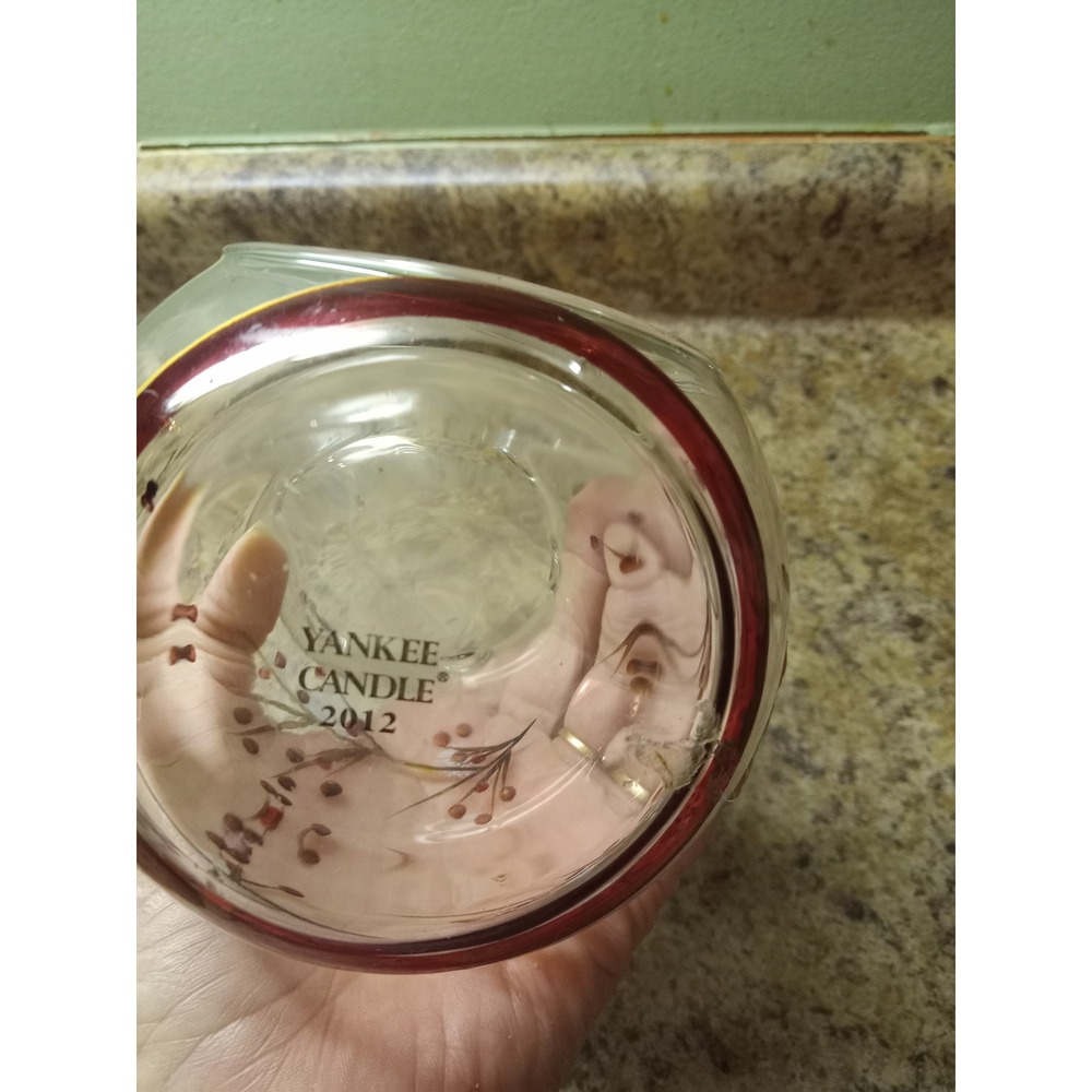 Yankee Candle 2012 Glass Wax Warmer Red Berry Branch Holiday Tart Burner Clear - Picture 4 of 4